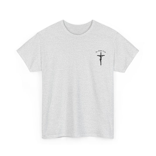 Mark 16:15-16 Black Print Bible Verse Unisex Heavy Cotton T-Shirt - From "The Simple Truth" Collection