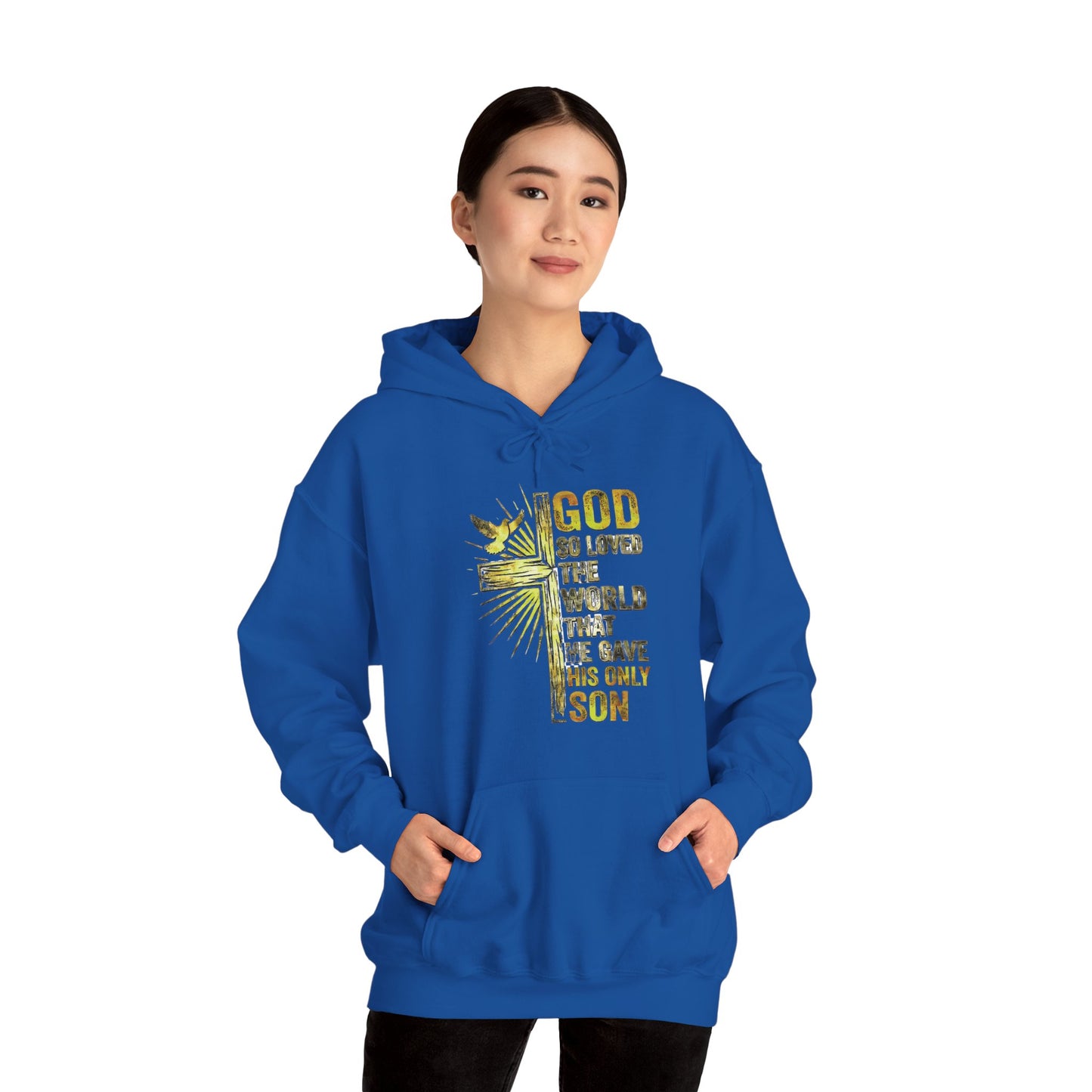 “God So Loved the World” John 3:16 Unisex Heavy Blend Hoodie