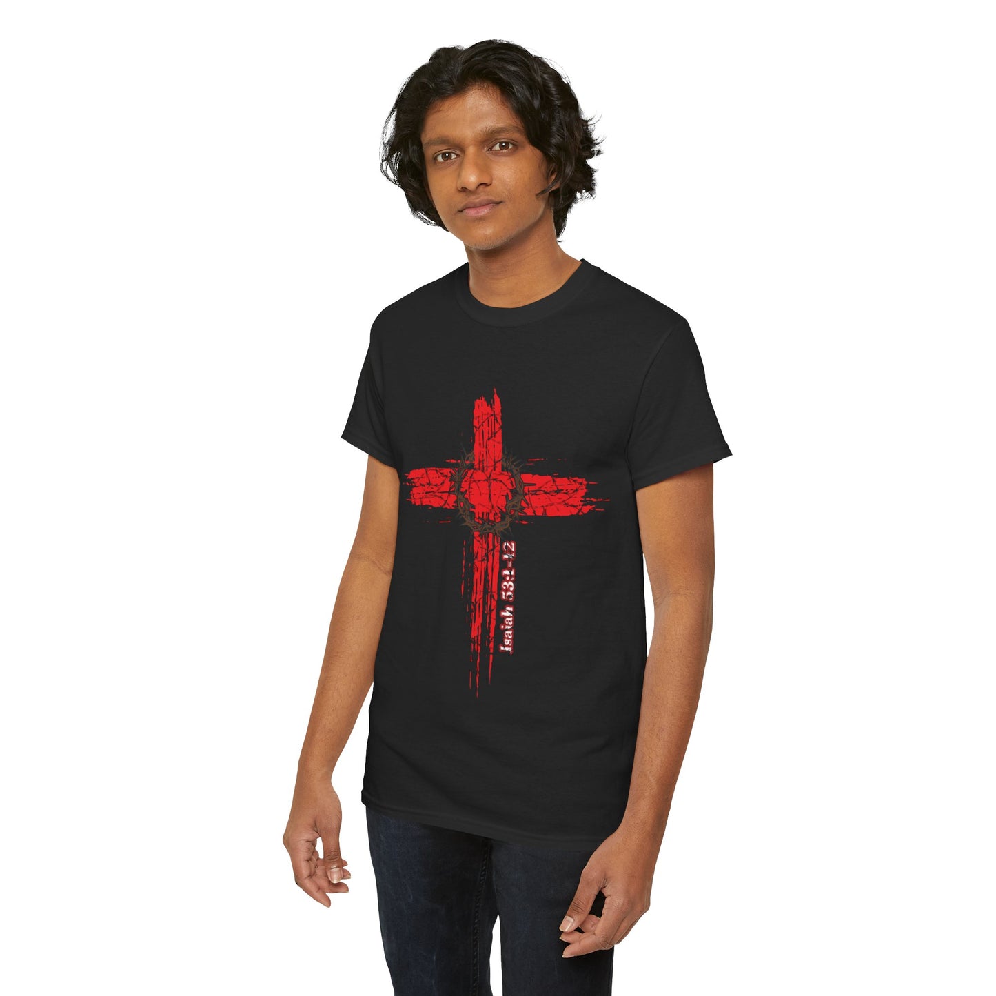 Isaiah 53:1-12 Cross Unisex Heavy Cotton Shirt