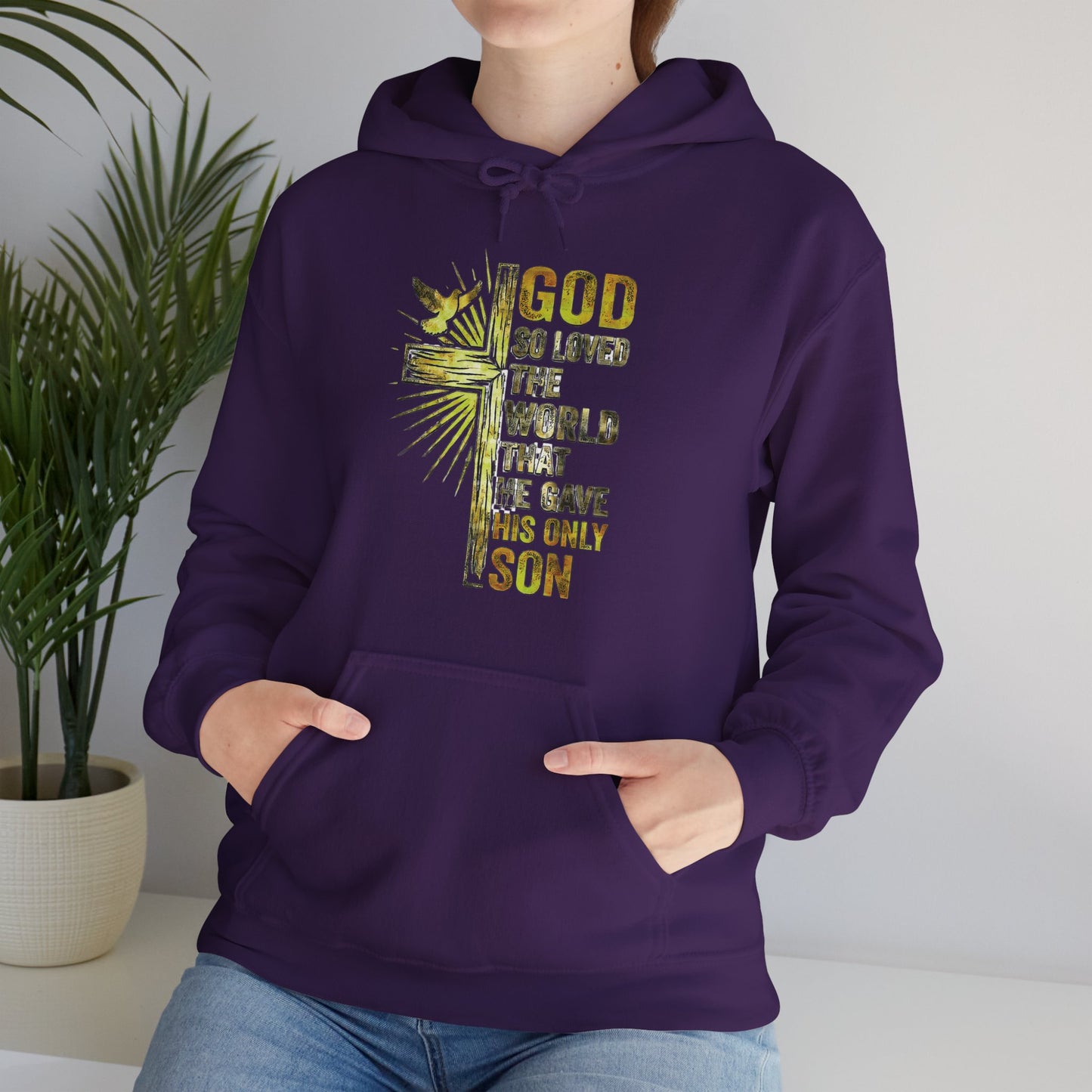 “God So Loved the World” John 3:16 Unisex Heavy Blend Hoodie