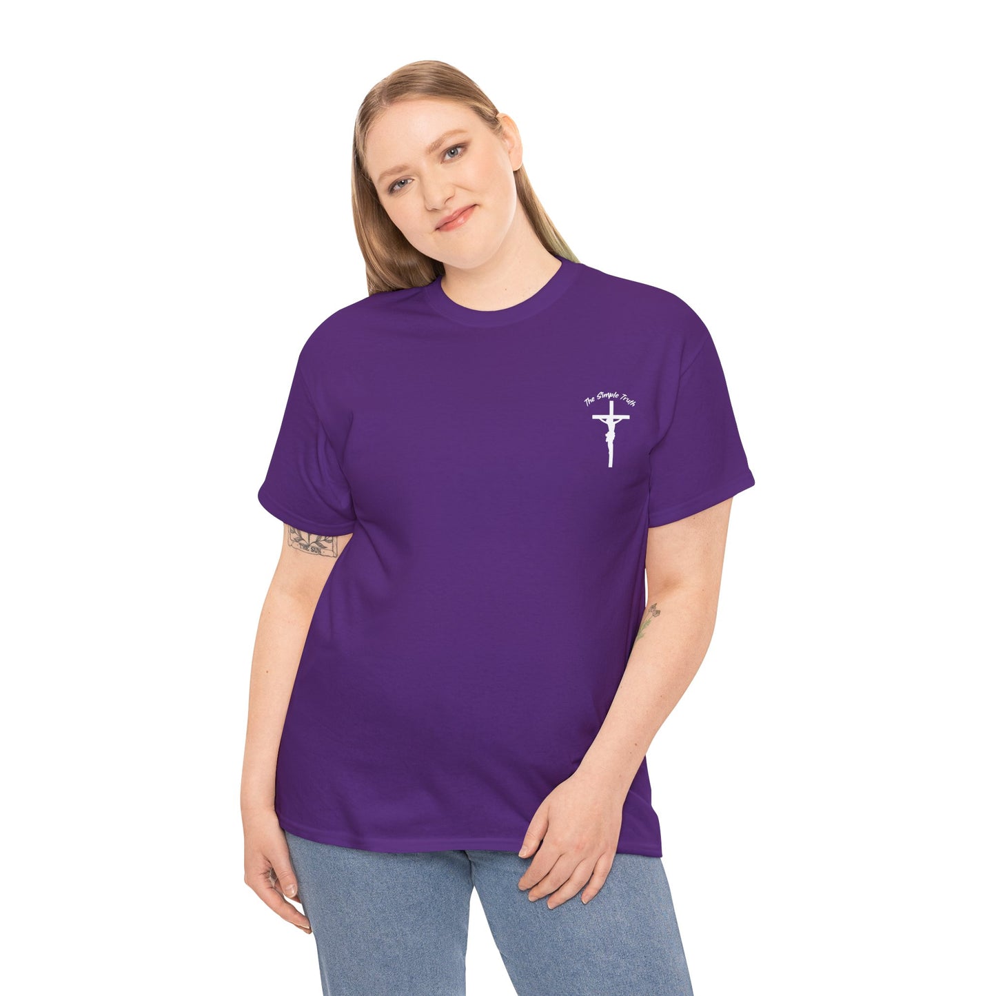 1 Corinthians 15:55-58 White Print Bible Verse Unisex Heavy Cotton Shirt - From "The Simple Truth" Collection