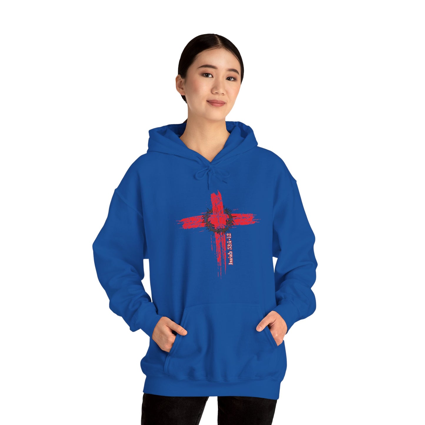 Isaiah 53:1-12 Cross Unisex Heavy Blend Hoodie