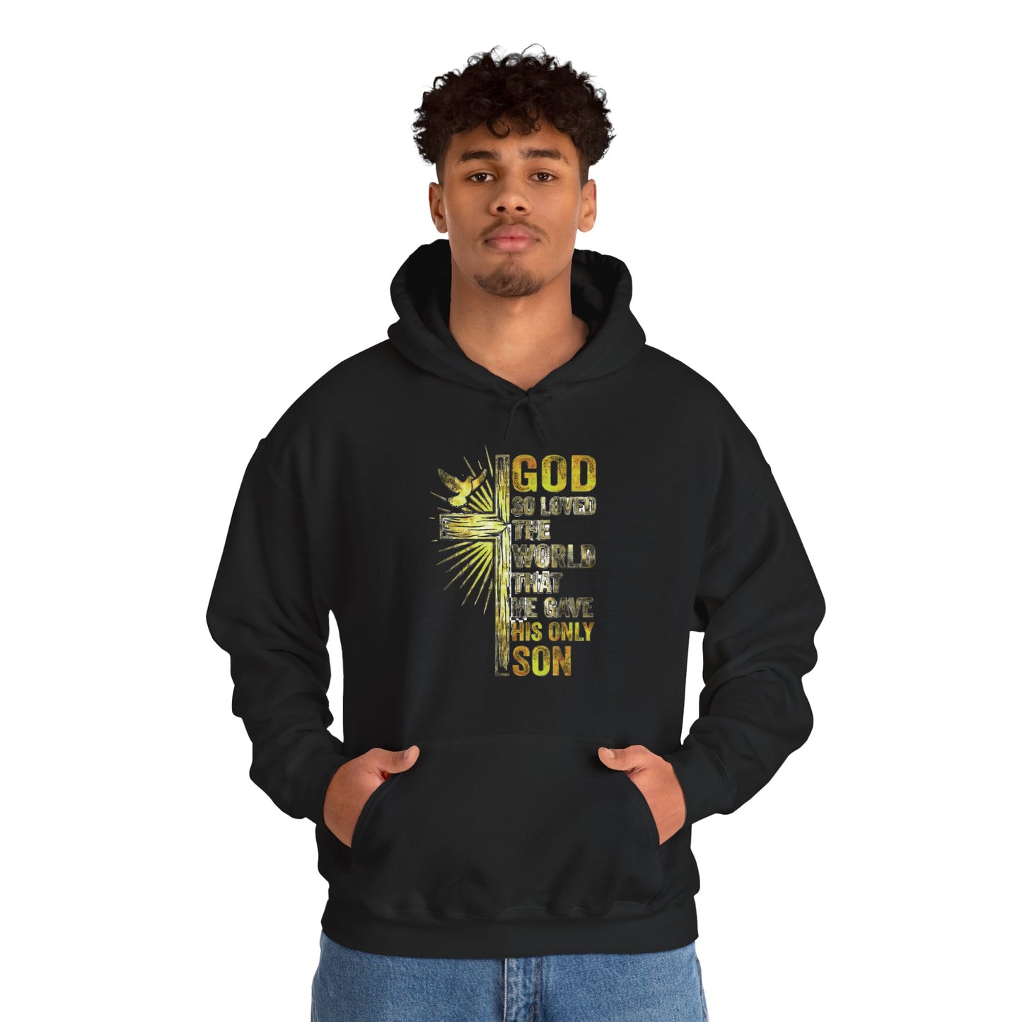 “God So Loved the World” John 3:16 Unisex Heavy Blend Hoodie