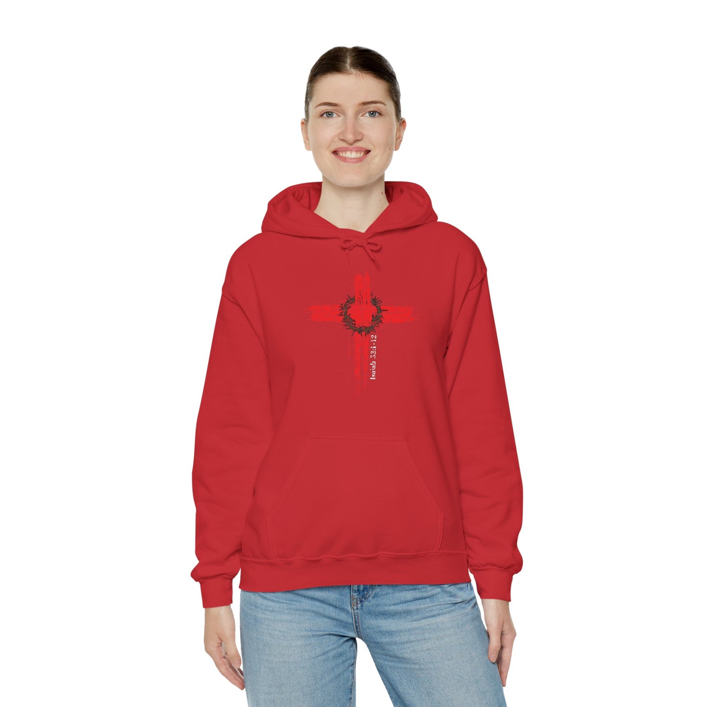 Isaiah 53:1-12 Cross Unisex Heavy Blend Hoodie