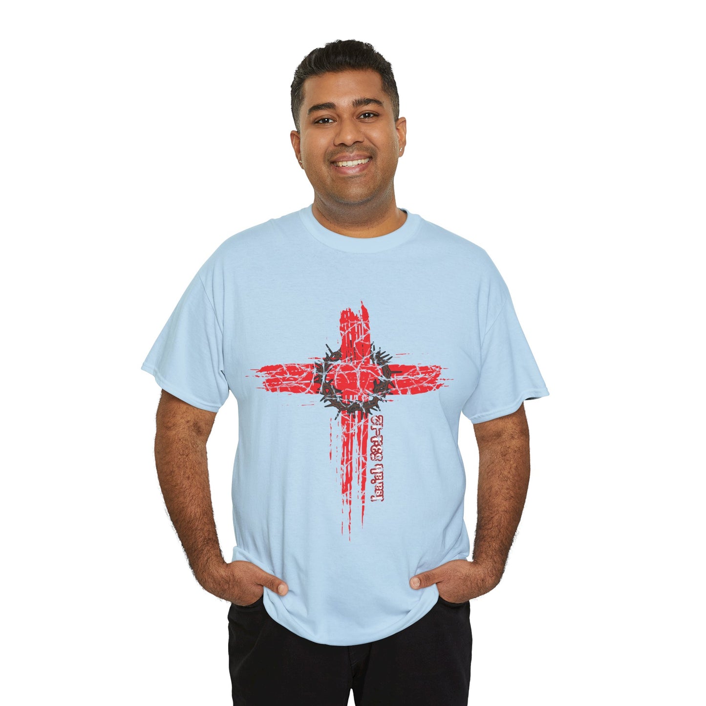 Isaiah 53:1-12 Cross Unisex Heavy Cotton Shirt