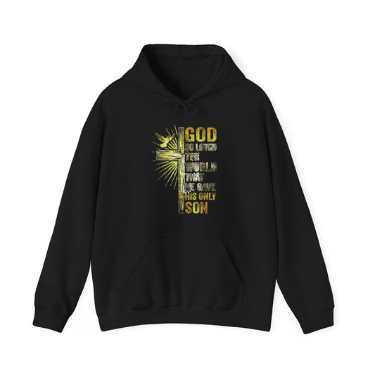 “God So Loved the World” John 3:16 Unisex Heavy Blend Hoodie