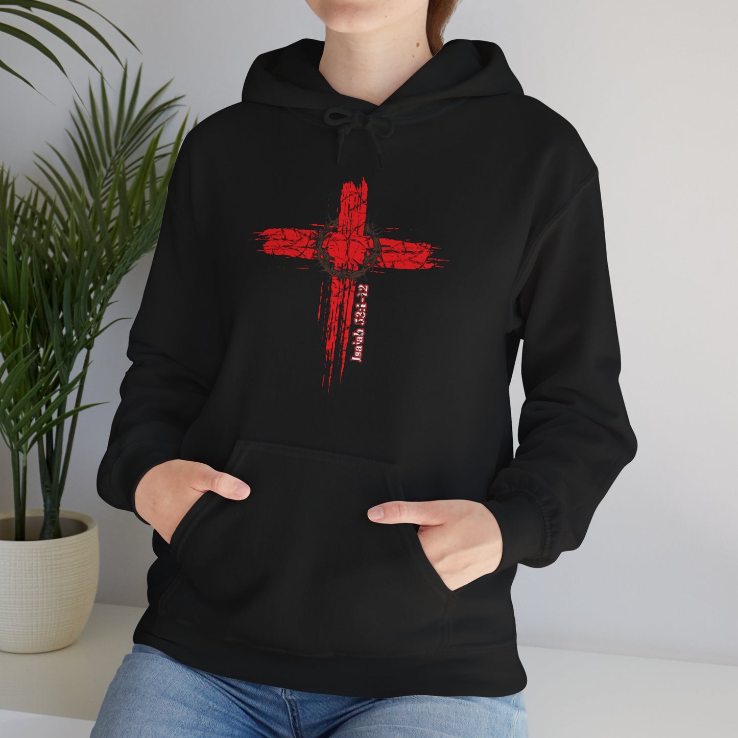 Isaiah 53:1-12 Cross Unisex Heavy Blend Hoodie