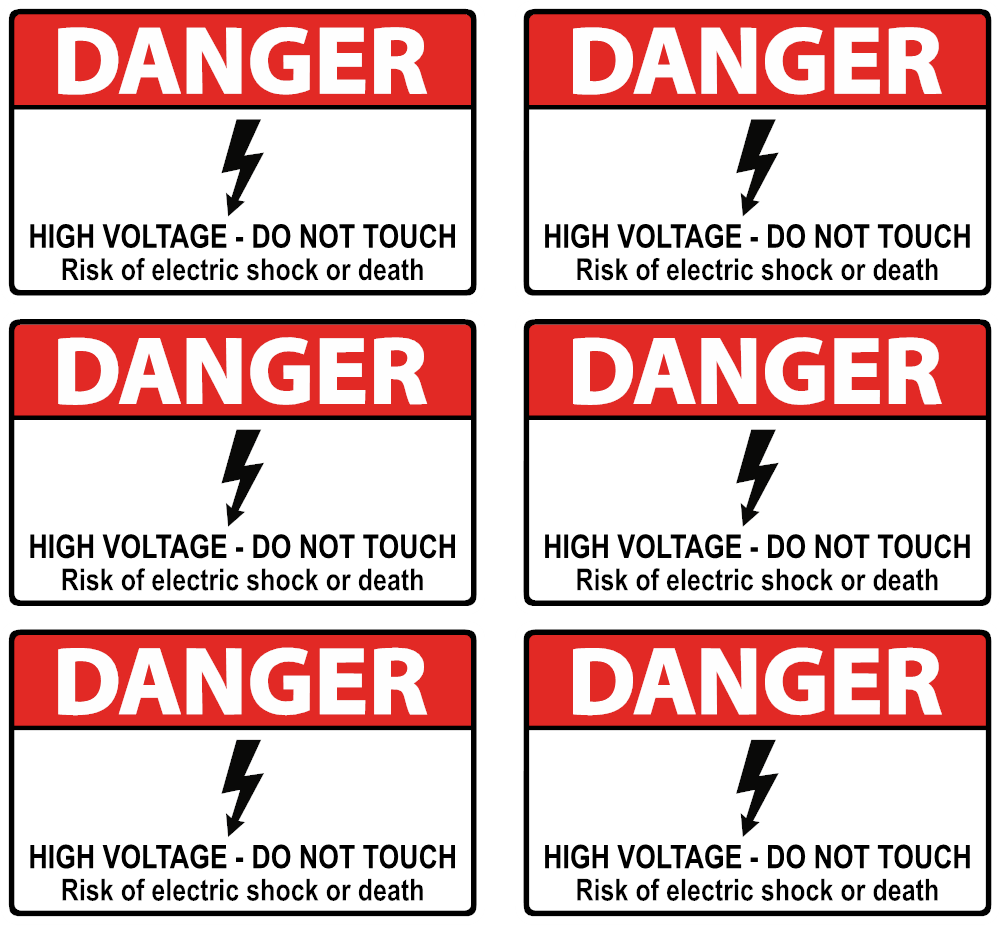 Danger High Voltage Safety Sticker - Do Not Touch