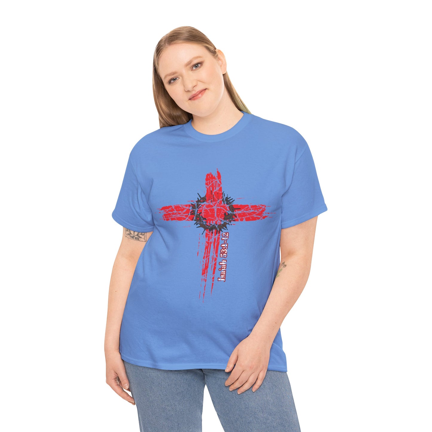 Isaiah 53:1-12 Cross Unisex Heavy Cotton Shirt