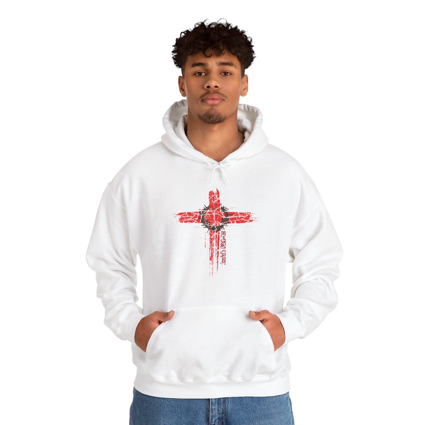 Isaiah 53:1-12 Cross Unisex Heavy Blend Hoodie