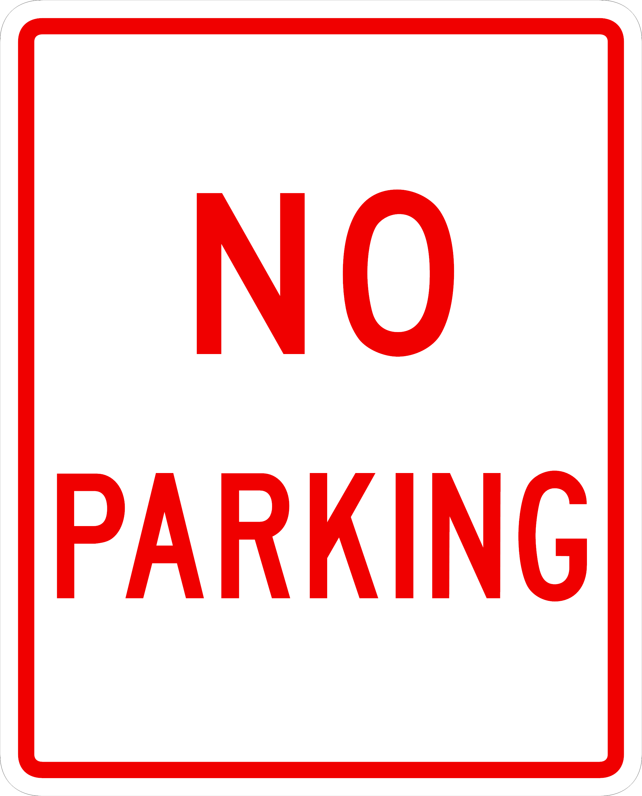 No Parking Sign - Corrugated 18x24 inches
