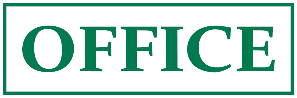 Office Sign — Green — 6x18 Corrugated Plastic