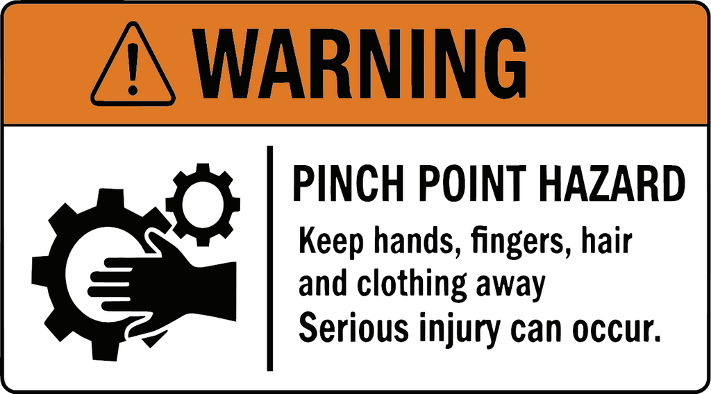 Pinch Point Hazard Safety Sticker 6-Pack
