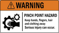 Pinch Point Hazard Safety Sticker 6-Pack