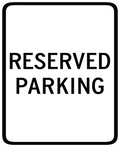 Reserved Parking Sign — Black — 18x24 Corrugated Plastic