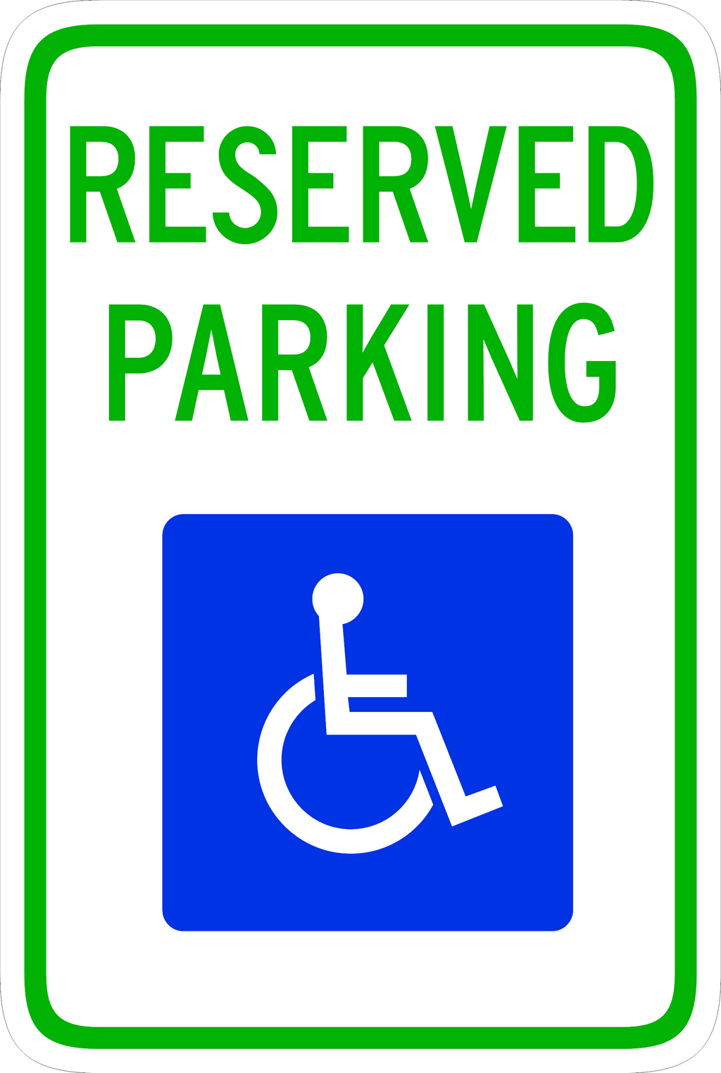 Reserved Parking Handicap Sign - Corrugated 12x18 inches