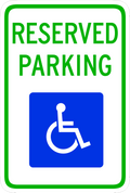 Reserved Parking Handicap Sign - Corrugated 12x18 inches
