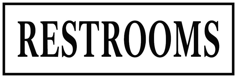 Restrooms Sign — Black — 6x18 Corrugated Plastic