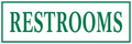 Restrooms Sign — Green — 6x18 Corrugated Plastic