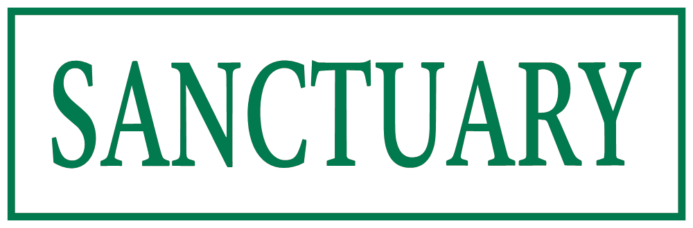 Sanctuary Sign — Green — Corrugated