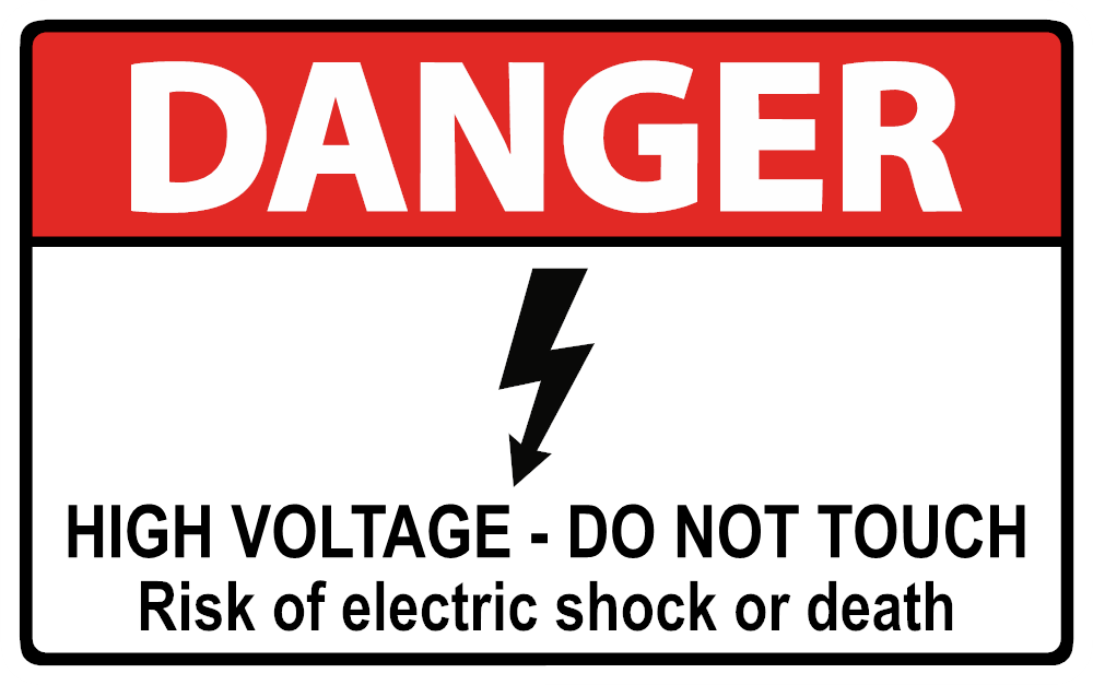 Danger High Voltage Safety Sticker - Do Not Touch