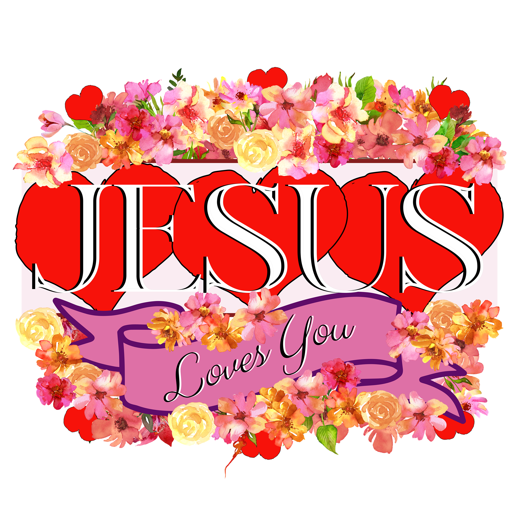 Jesus Loves You Women's V-Neck Sublimation T-Shirt