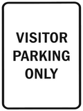 Visitor Parking Only Sign — Black — 18x24 Corrugated Plastic