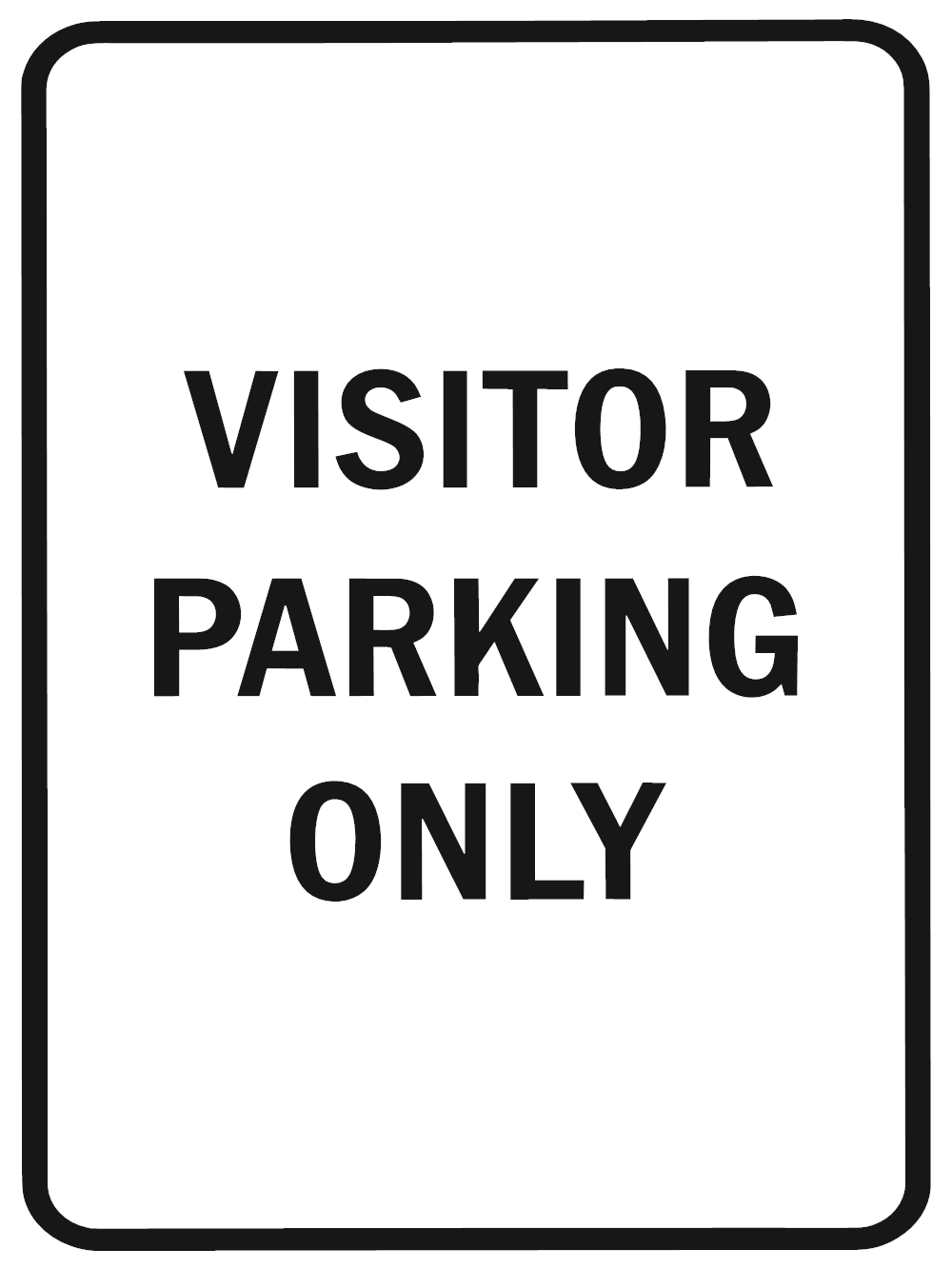 Visitor Parking Only Sign — Black — 18x24 Corrugated Plastic