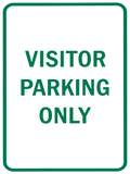 Visitor Parking Only Sign — Green — 18x24 Corrugated Plastic