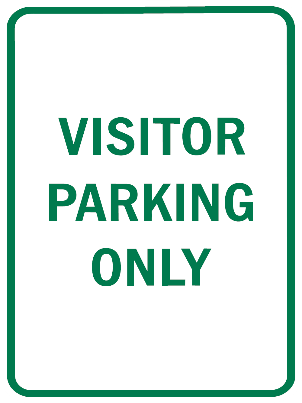 Visitor Parking Only Sign — Green — 18x24 Corrugated Plastic