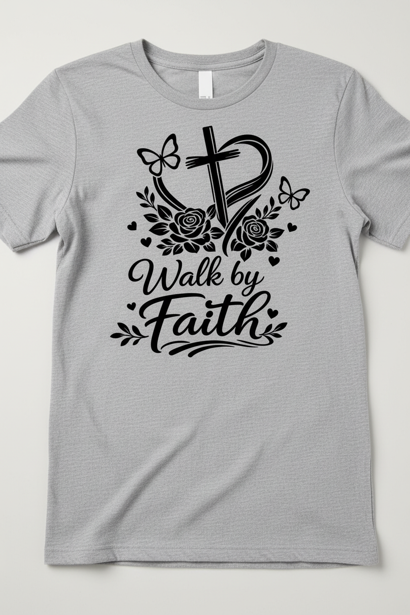 Walk by Faith T-Shirt – HTV