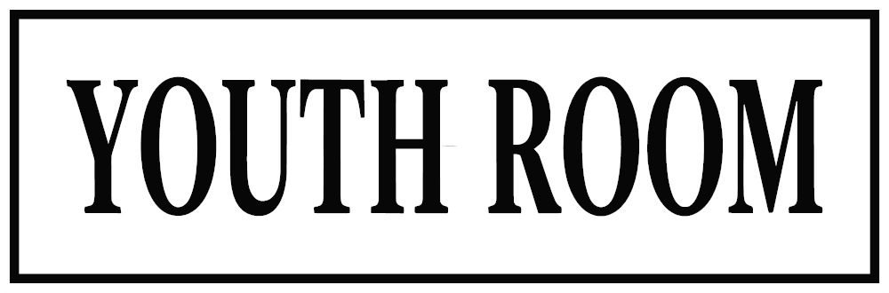 Youth Room Sign — Black — 6x18 Corrugated Plastic