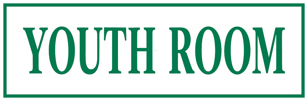 Youth Room Sign — Green — 6x18 Corrugated Plastic