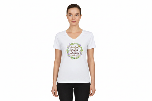 She is Clothed with Strength and Dignity — Shirt Mockup
